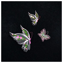 奇幻蝴蝶贴布绣加密版绣花辅料衣服装饰布贴补丁可定做各类图案