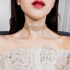 Europe and America golden sexy invisible Necklace chocker Clavicle chain neck Jewelry Neck strap the republic of korea Sequins Necklace