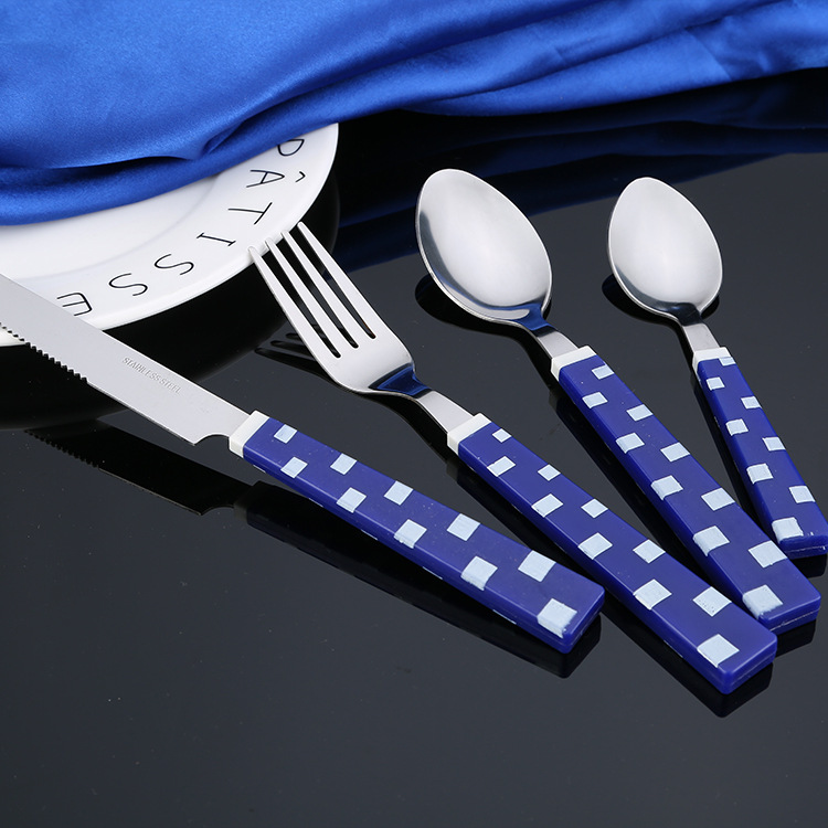 Stainless Steel Tableware Set Knife and Fork Spoon Kit 24Pc Portable Tableware Western Dinner Set