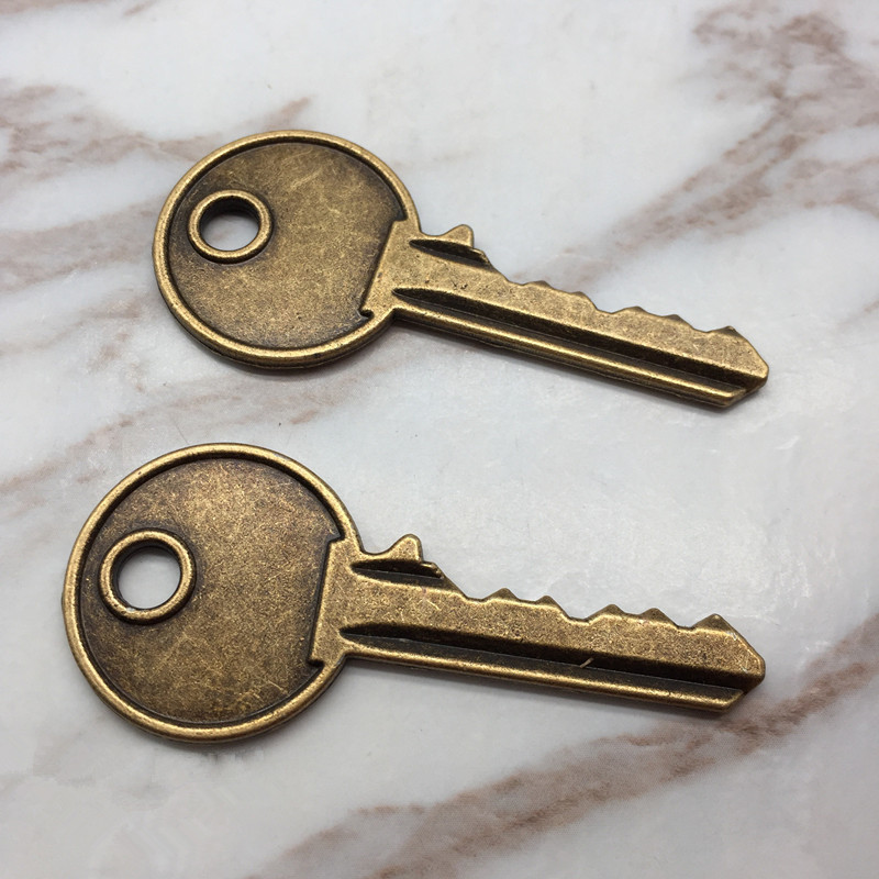 1斤起批 diy手工饰品配件材料 zakka 复古古铜色合金饰品钥匙