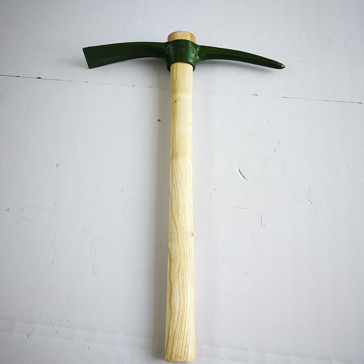 57cm小军镐十字镐木柄钢镐工兵镐道轨钢锻打硬杂木柄拉练制式工具