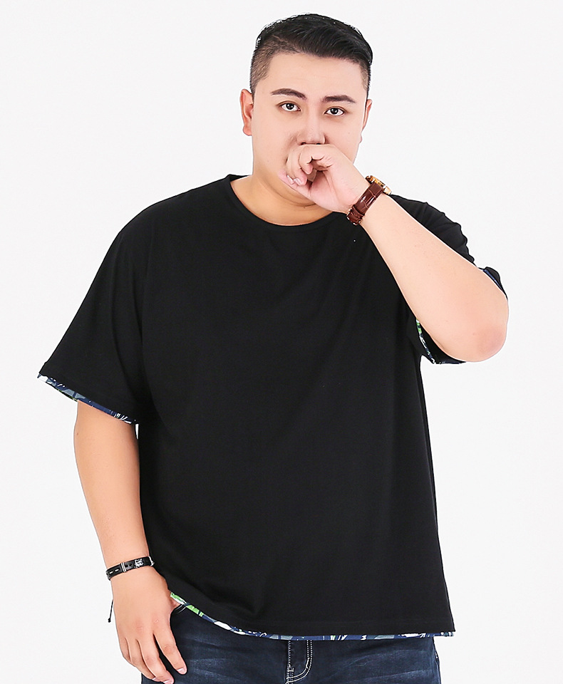 胖哥哥短袖男韩版夏季宽松大码潮流胖子男装青年衣服加肥加大t恤