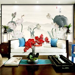荷花壁画墙纸图片_荷花壁画墙纸图片大全 - 阿里巴巴
