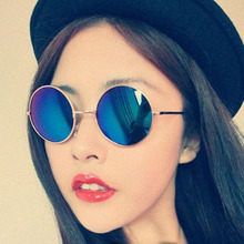 新款时尚太子镜金属圆框墨镜 炫彩韩版太阳眼镜男女复古太阳镜
