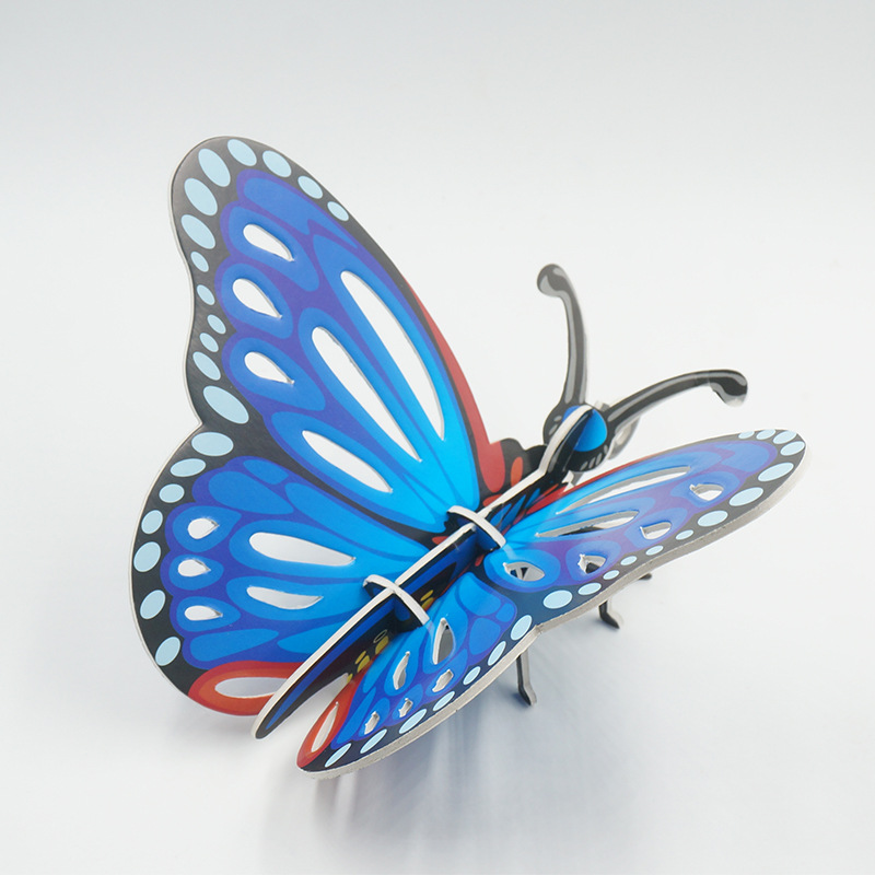 3d蝴蝶 立体拼图 小昆虫动物 拼图儿童宝宝 手工制作玩具纸质