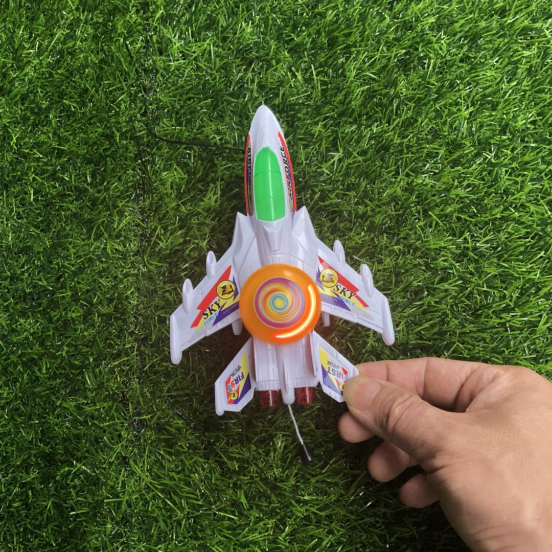 义乌儿童玩具批发创意仿真拉线发光飞机儿童益智玩具地摊货源热卖
