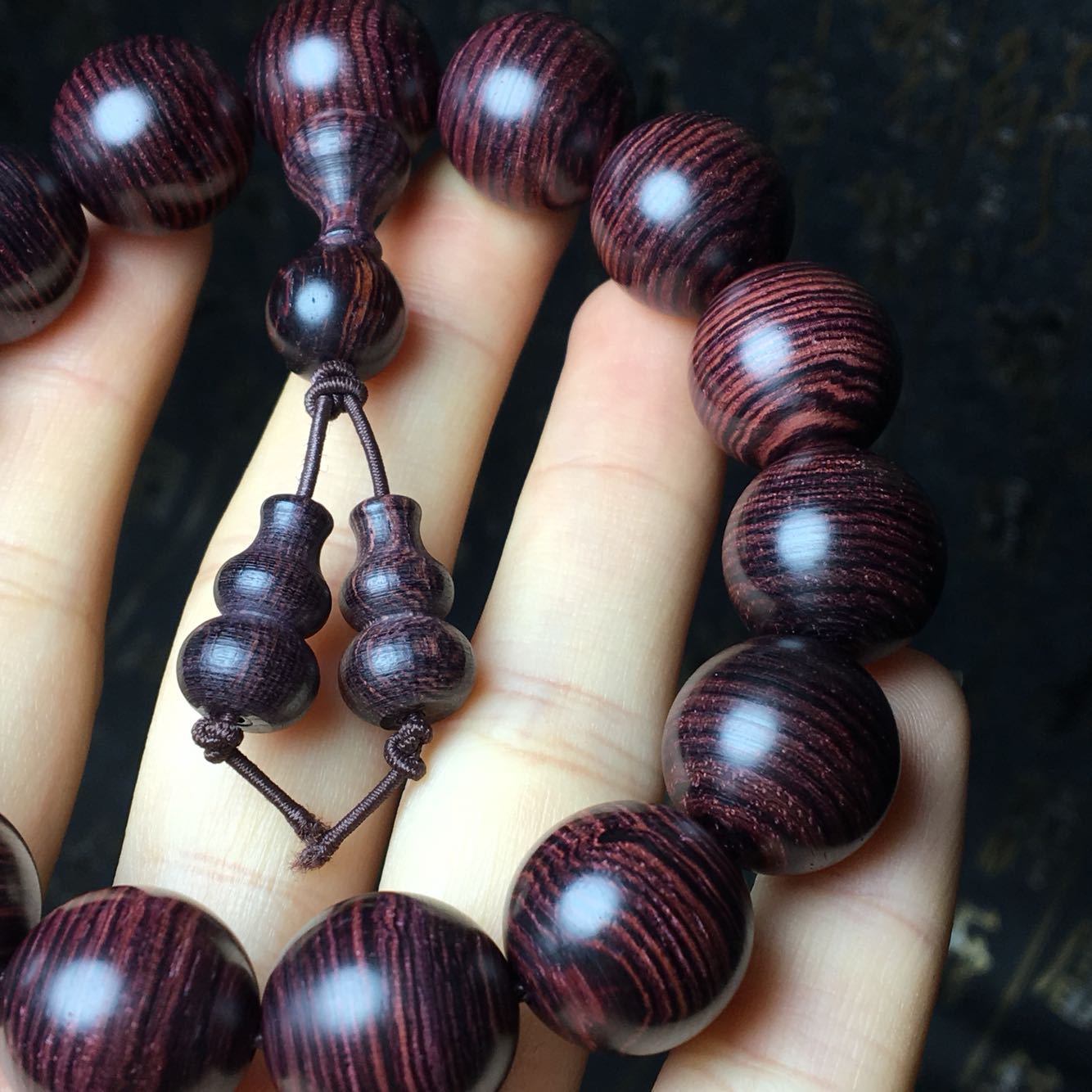 0佛珠手串似海南黄花梨紫油梨老料108颗手链男