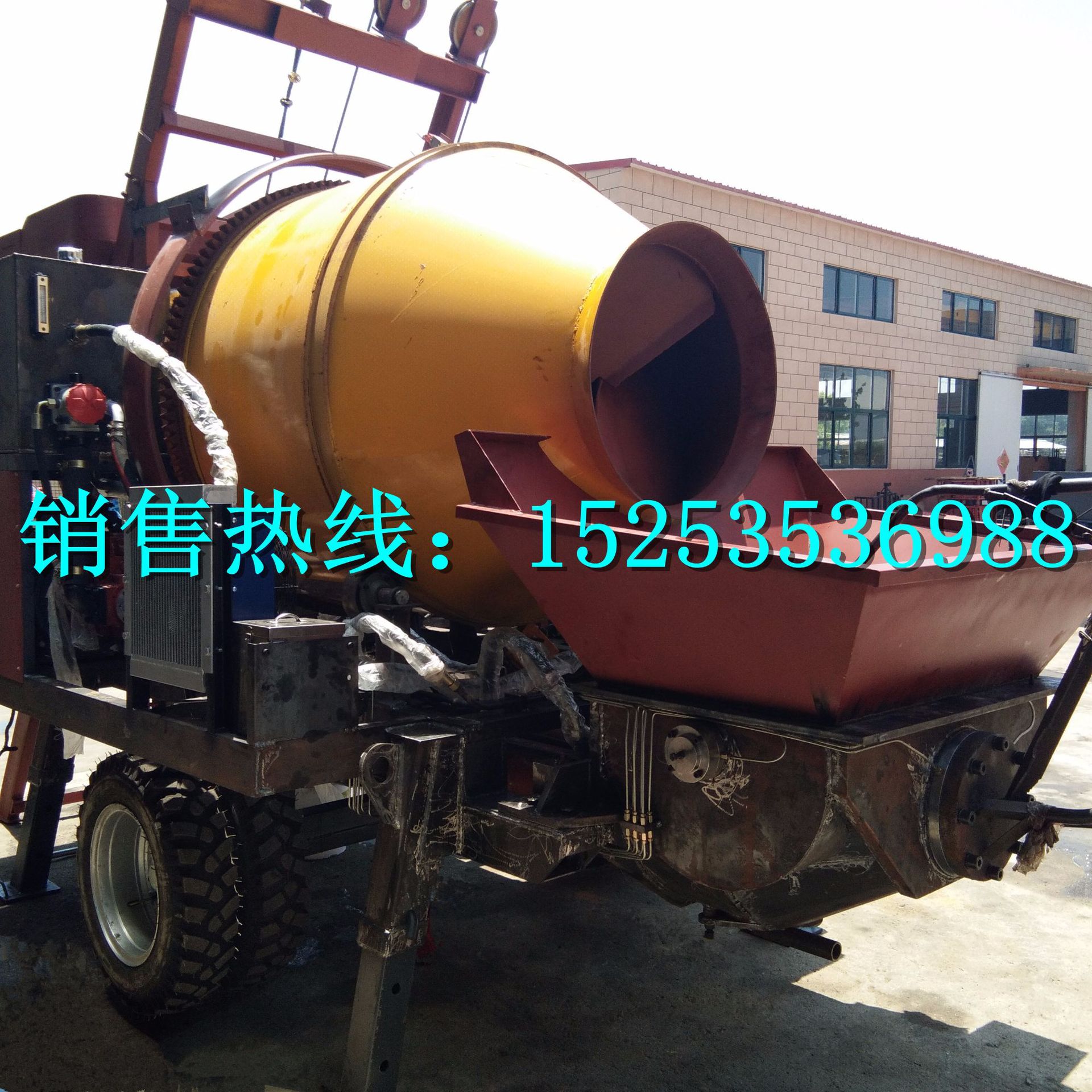 混凝土泵搅拌机 搅拌泵送一体机 混凝土地泵车 小型农用搅拌拖泵