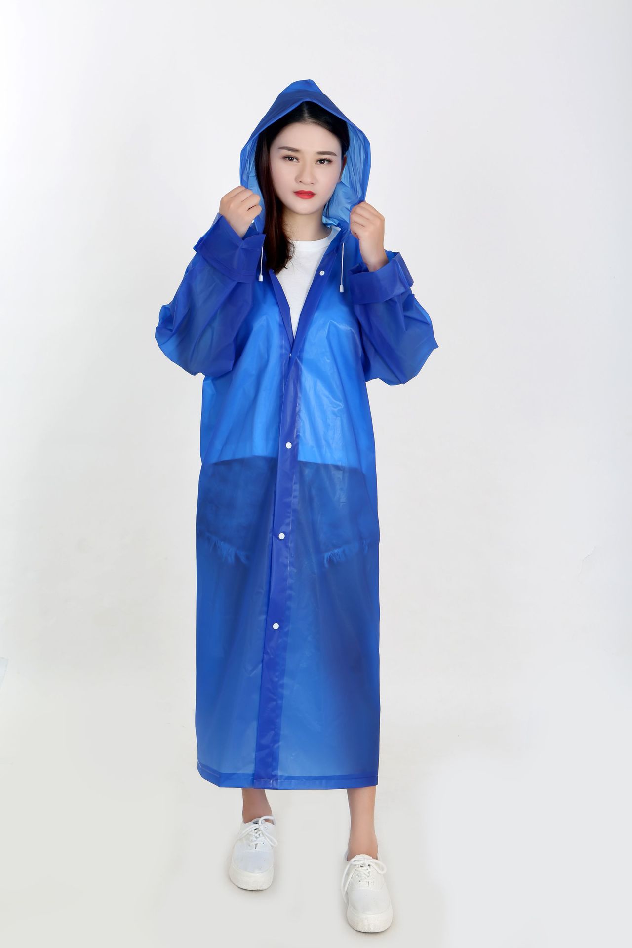 带袖防水雨披eva户外徒步雨衣成人非一次性雨衣连体雨衣雨披定制