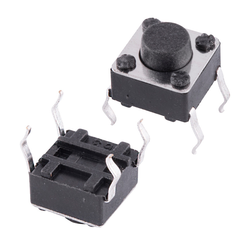 厂家直销tc-128按键开关插脚四脚插件6*6*5轻触开关