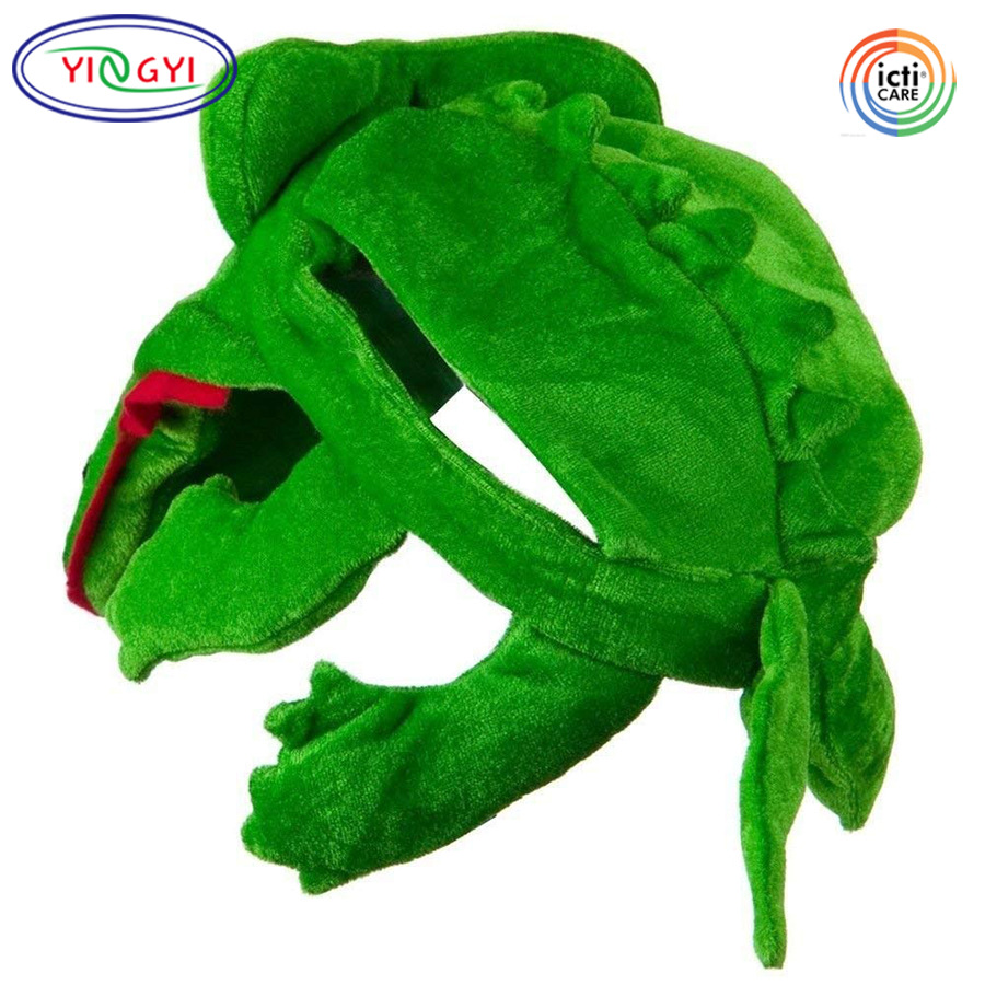 鳄鱼圣诞节动物头饰头套毛绒卡通演出帽子幼儿园年会搞怪表演道具