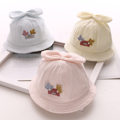 婴儿帽子春秋夏0-3-6-12个月女宝宝薄款夏季公主可爱遮阳帽0-1岁