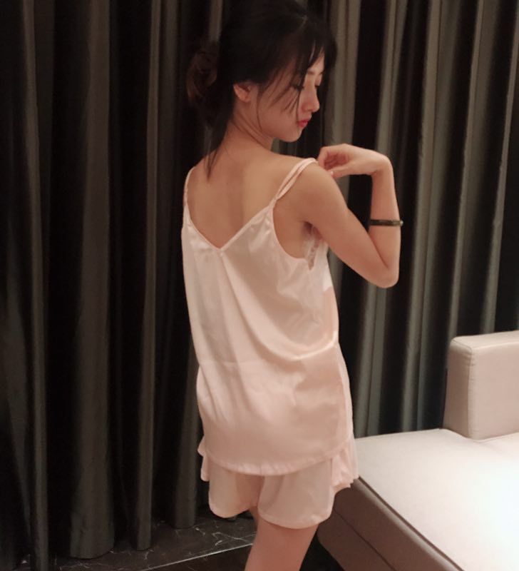 跨境出口亚马逊吊带性感绸缎睡衣阔腿宽松短裤裙家居服女士睡衣批