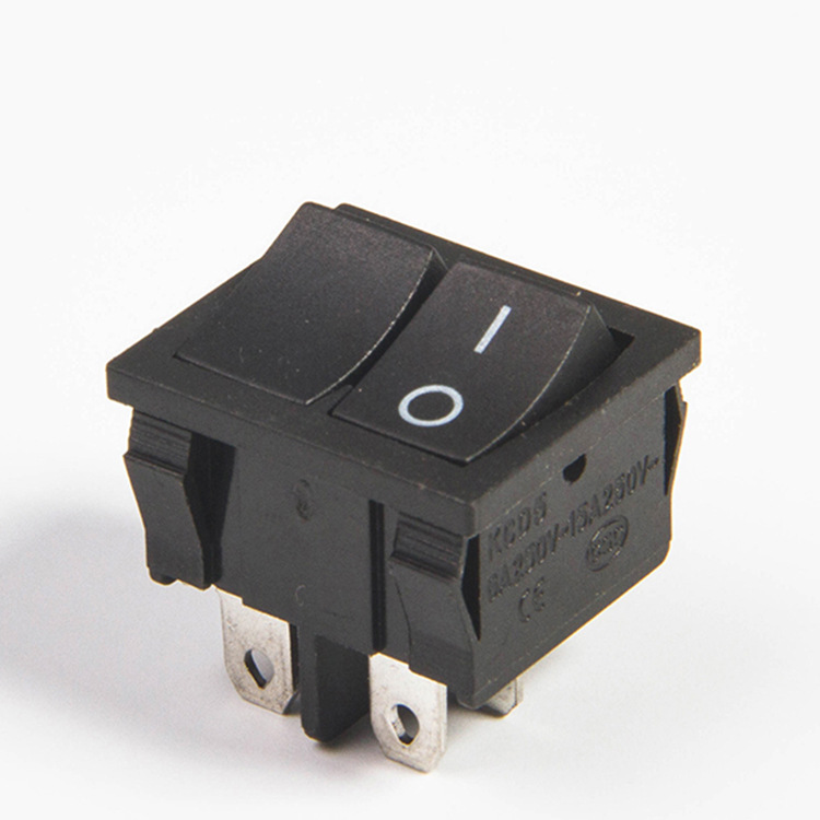 kcd5双联船型开关多功能双联两档翘形按钮双排四脚电源电器开关