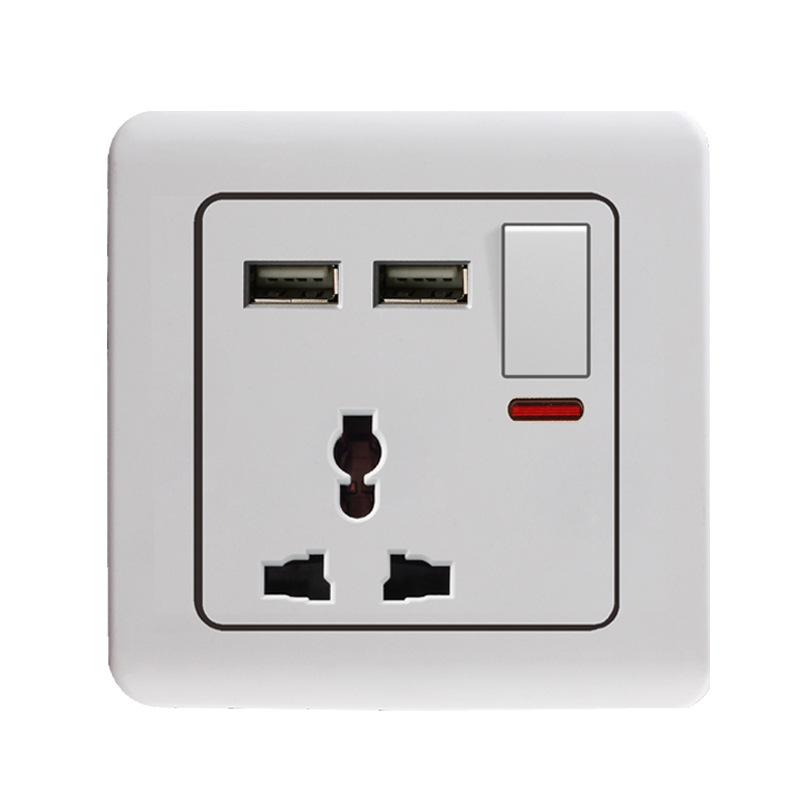 英式欧标86型墙壁开关插座13a电源插座带usb英标英规暗装面板