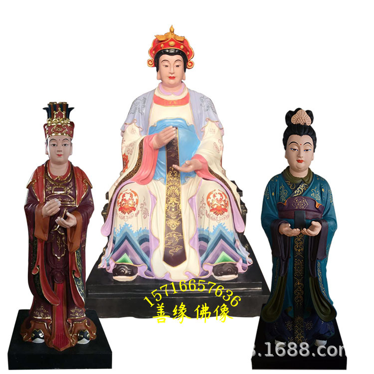 太极老母佛像图片 树脂玻璃钢 注生娘娘 斑疹夫人雕像厂家