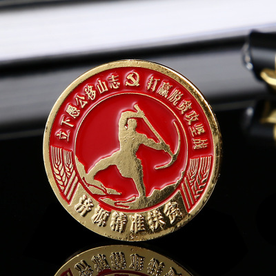 厂家批发金属徽章定做勋章胸徽设计制作圆形纪念币胸章定制logo