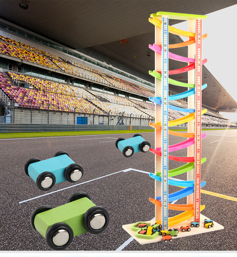 儿童轨道滑翔车玩具1-3周2岁宝宝惯性车回力汽车益智玩具欢木园