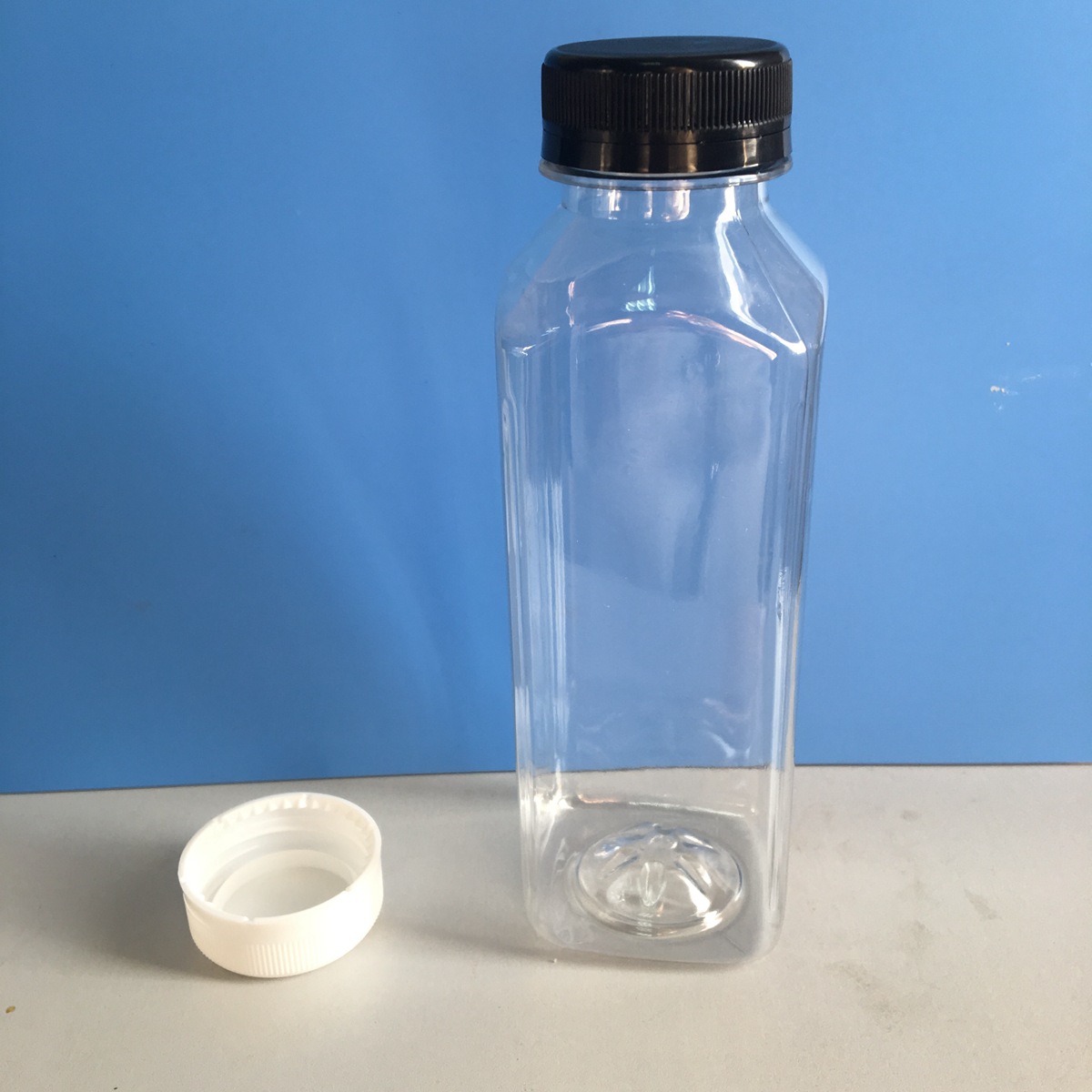 350ml塑料防盗盖果汁瓶 长方形饮料瓶 食品级pet瓶 酸奶瓶(fd007