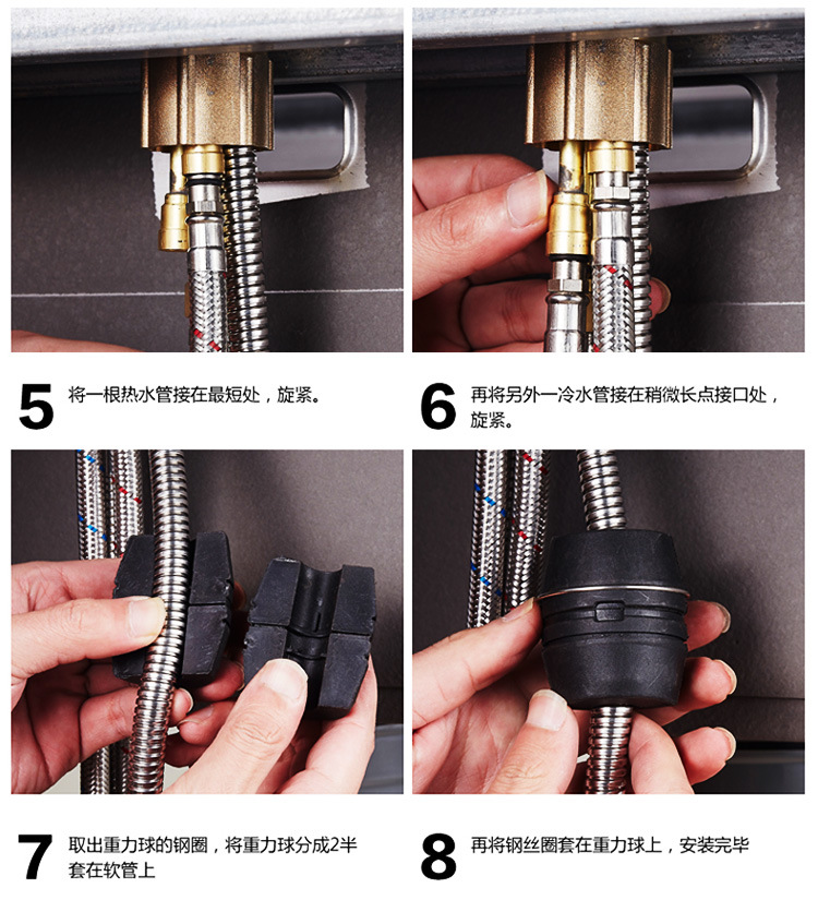 批发直供 新款全铜四方形单孔面盆抽拉式冷热高品质水龙头带花洒