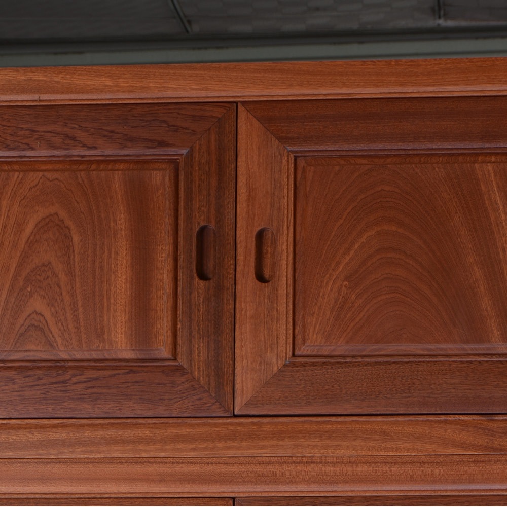 厂家直销中式沙比利衣橱新古典四五六门实木 卧室挂衣储物柜衣柜