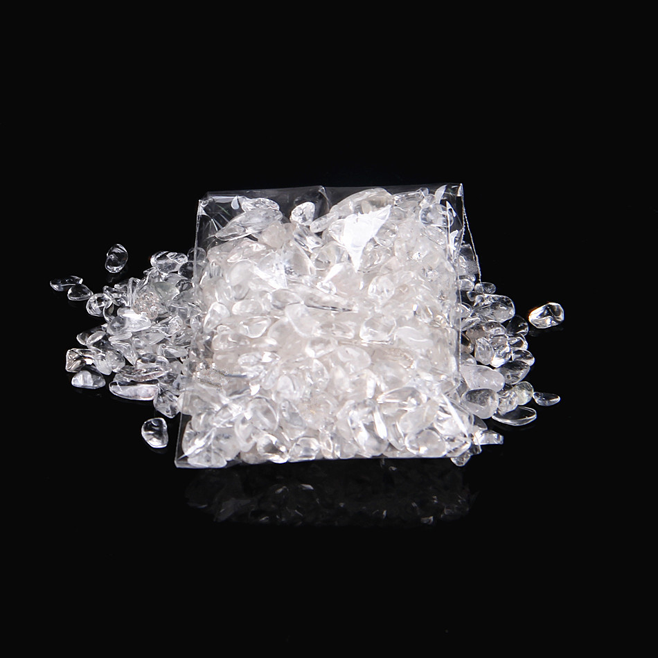 琦毅天然白色水晶碎石散装碎消磁石鱼缸石花盆石饰品装饰批发