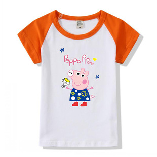 莫代尔儿童插肩短袖文化衫订做幼儿园小孩班服活动t恤定制广告衫