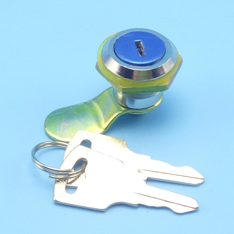 ms403电表箱小圆锁通用钥匙锁铜芯十字锁文件柜锁 开孔18配电柜锁