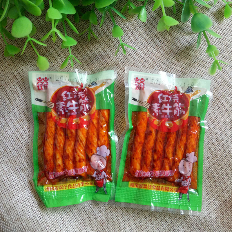 双仔红烧素牛筋 麻辣棒 辣条零食 散称10斤