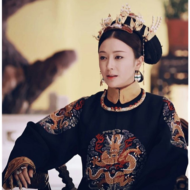 延禧攻略旗头魏璎珞吴谨言同款假发清朝皇后福晋格格旗头发包3311