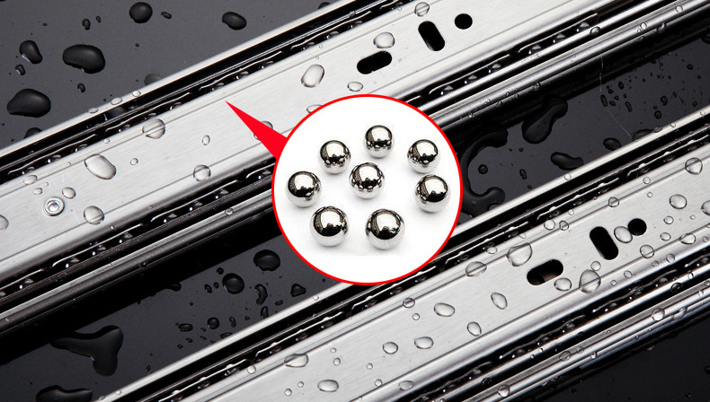 高端不锈钢a级抽屉滑轨三节轨道抽屉导轨滑轨滑道钢珠轨道 一付价