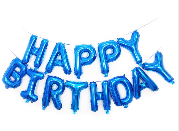 16寸美版字母happy birthday生日气球宝宝生日快乐铝膜气球套装