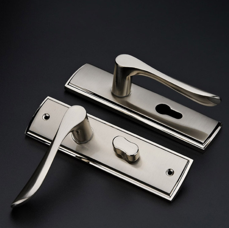 简约室内门锁单舌锁卧室房门锁铝合金门锁实木门锁工程锁把手门锁