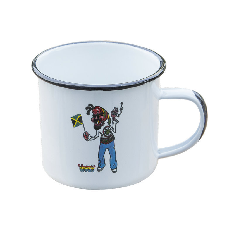 工厂定制卷边搪瓷杯珐琅杯 可定制图案水杯咖啡杯茶杯