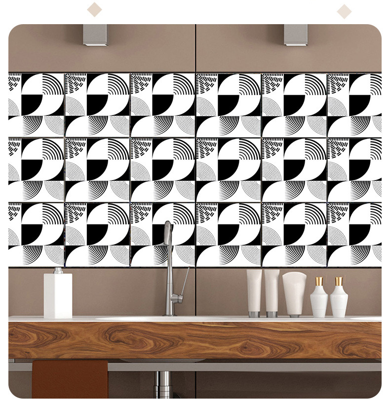 方形13厨房防滑装饰地贴创意墙贴自粘地贴卫浴防水防滑贴饰防污贴