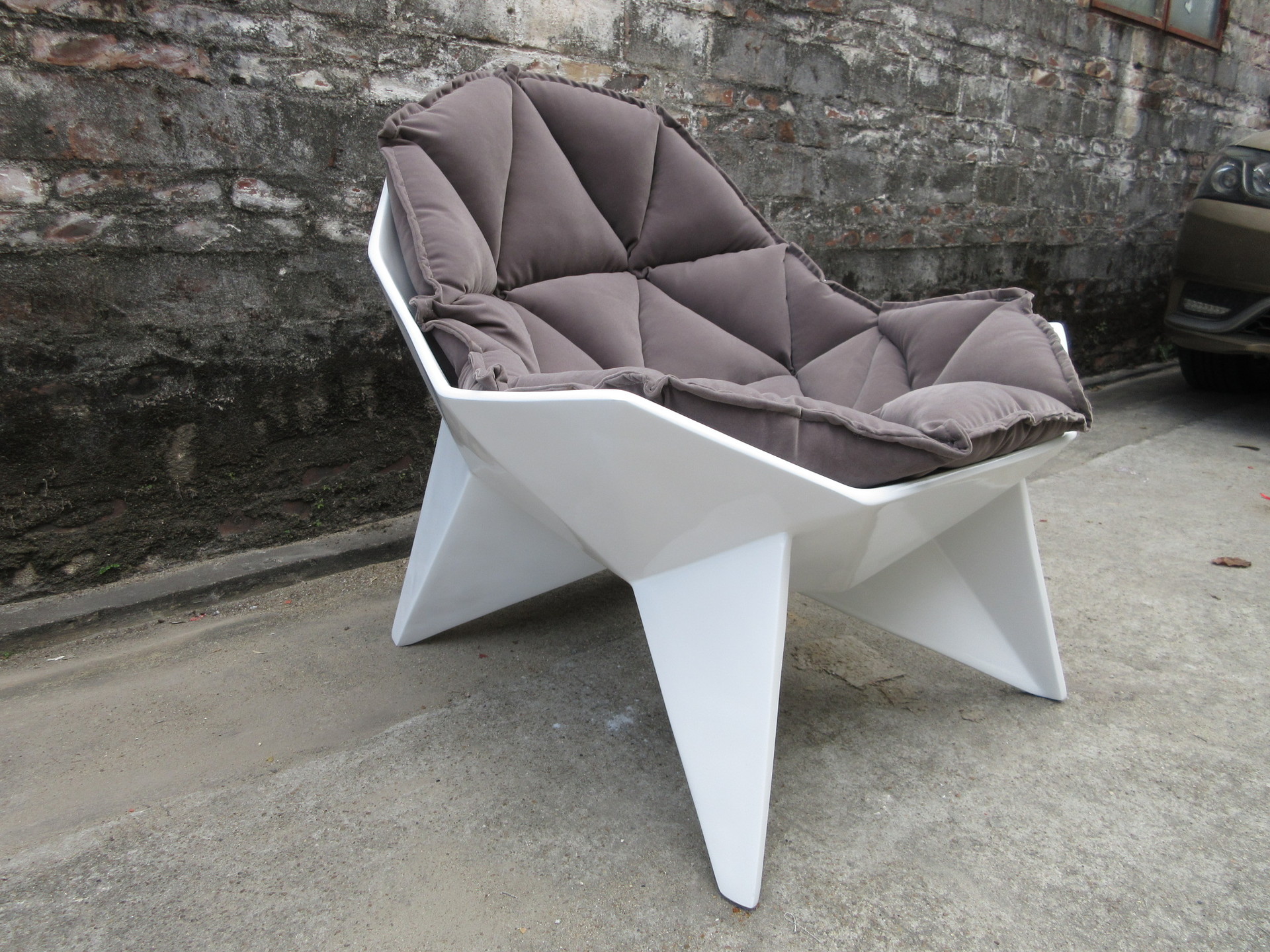 设计师玻璃钢钻石沙发椅子艺术创意个性不规则菱形椅4s店洽谈休闲