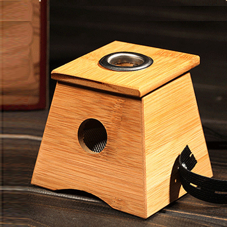 单孔艾灸盒随身灸家用竹制通用熏盒艾草艾条艾炙全身腹部宫寒