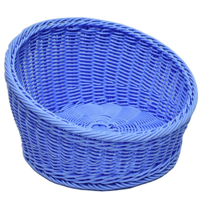 供应棕色斜口圆形仿藤实心篮 面包篮子 水果篮