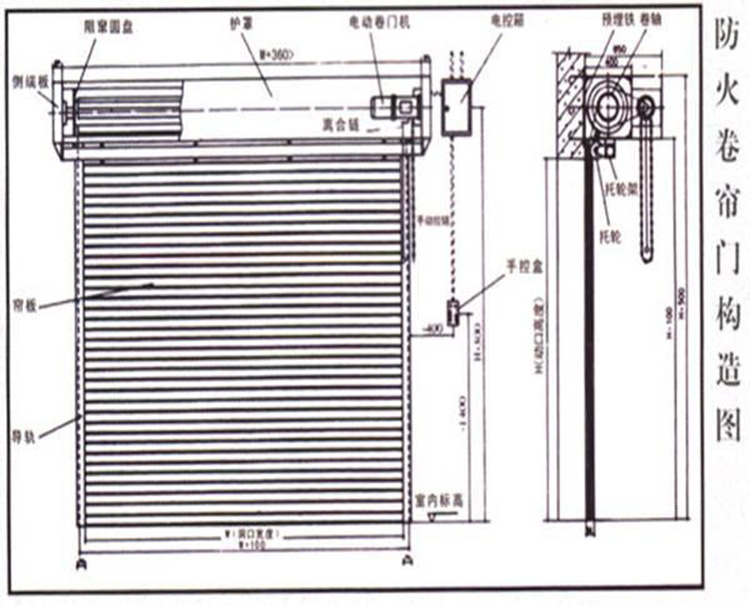 厂家直销 钢制汽雾式防火卷帘 pvc无机布复合式防火卷帘门