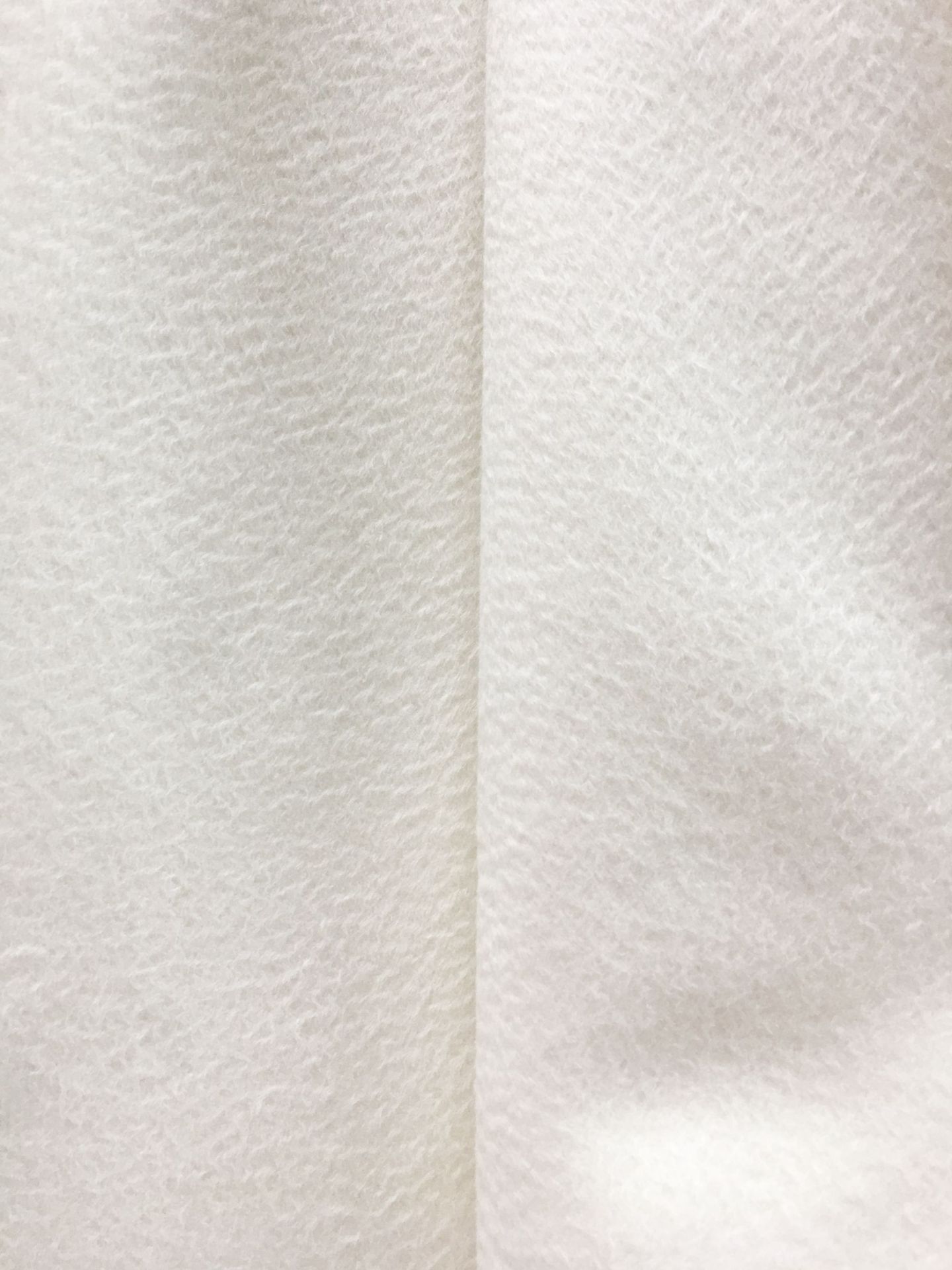 漂白色全毛双面水波纹羊绒面料 白色水波纹大衣呢面料 19新款现货