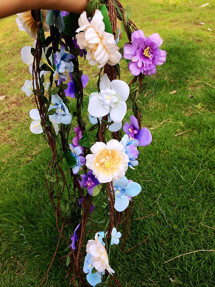 韩式新娘头戴花环头饰伴娘结婚藤条发饰儿童表演森系花朵饰品