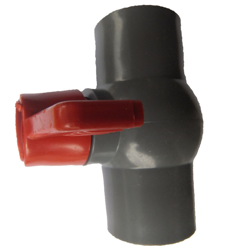 Spot Supply Pvc Plastic Threaded Adhesive Ball Valve 20mm to 63mm Internal Thread Flat Plastic Valve