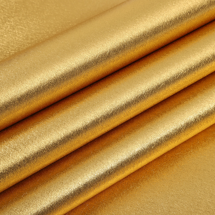 简约欧式金箔壁纸纯色金色细拉丝墙纸酒店吊顶会所pvc壁纸非自粘