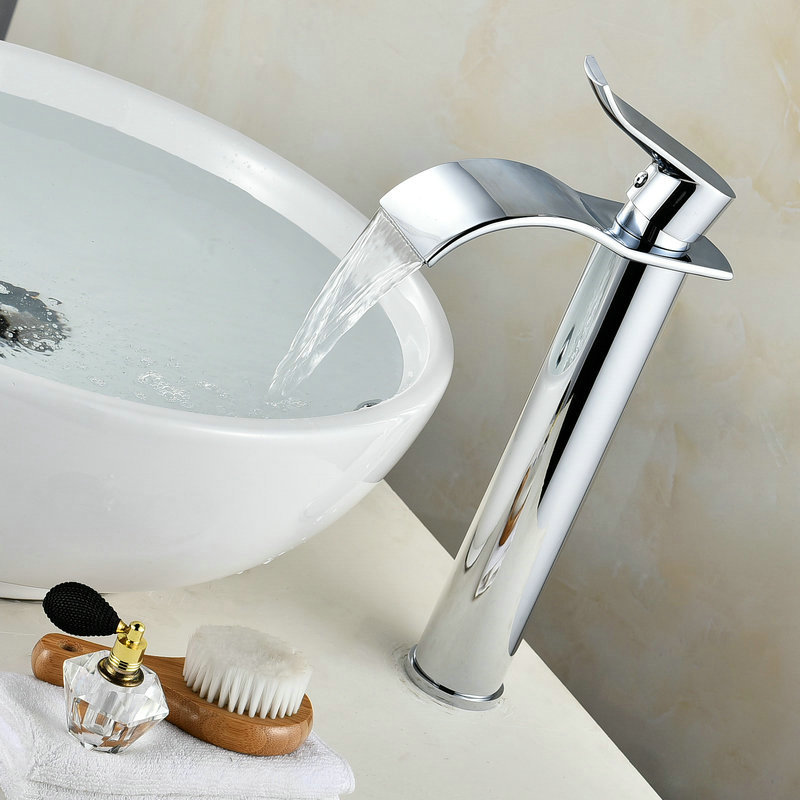 厂家批发银白色仿古水龙头 加高台上盆龙头冷热混水龙头