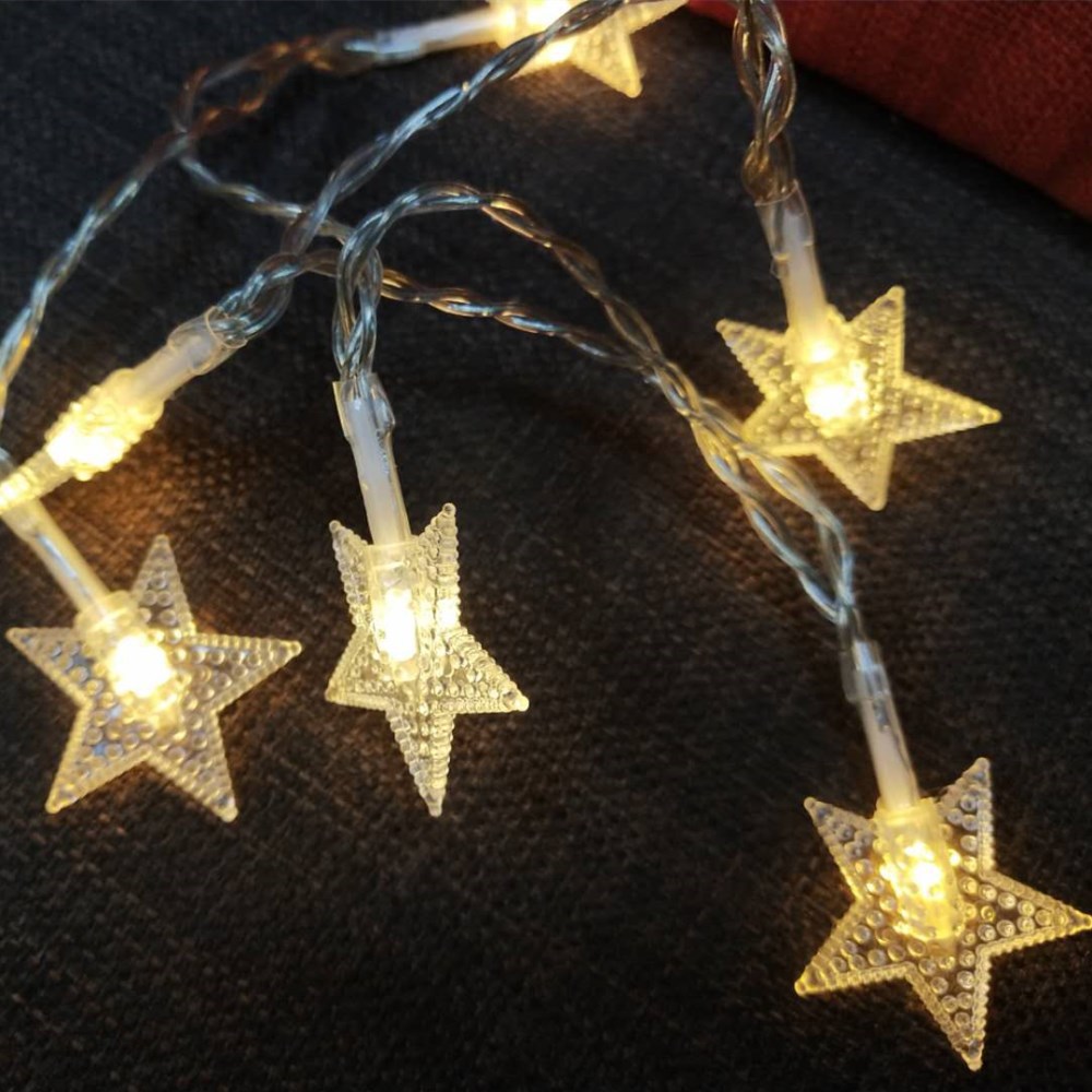 厂家直供led满天星圣诞装饰灯电池盒暖白正白星星灯串星星彩灯