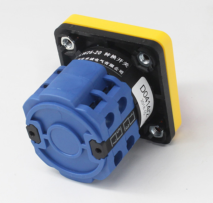 万能转换开关lw26-20/2双电源切换电机倒顺手自动红手柄黄面板20a