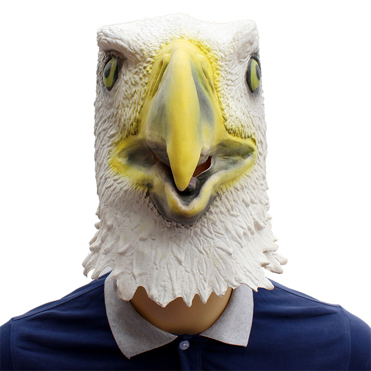 老鹰面具 翱翔太空白鹰头套整蛊逼真面具酒吧cosplay吓人厂家批发