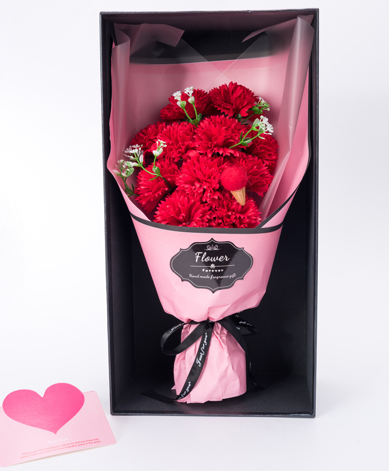 母亲节礼物康乃馨香皂花送妈妈送母亲长辈生日仿真永生花礼盒花束