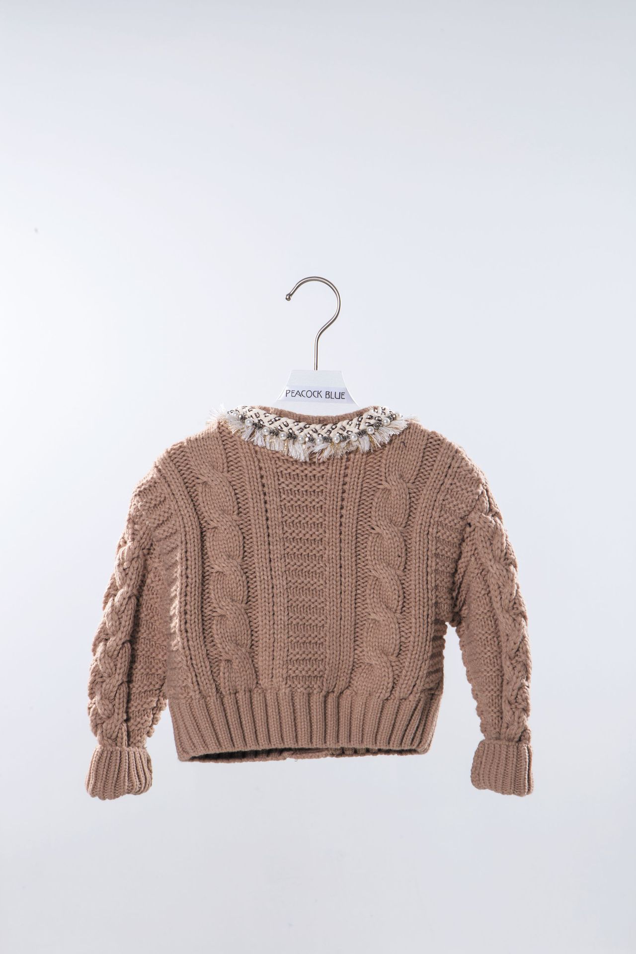 peacock blue轻奢童装秋冬新品大麻花毛衣外套亲子秋冬新款毛衣