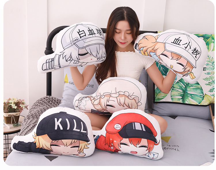 双面q版抱枕工作细胞周边动漫红细胞白细胞血小板红血球毛绒玩具